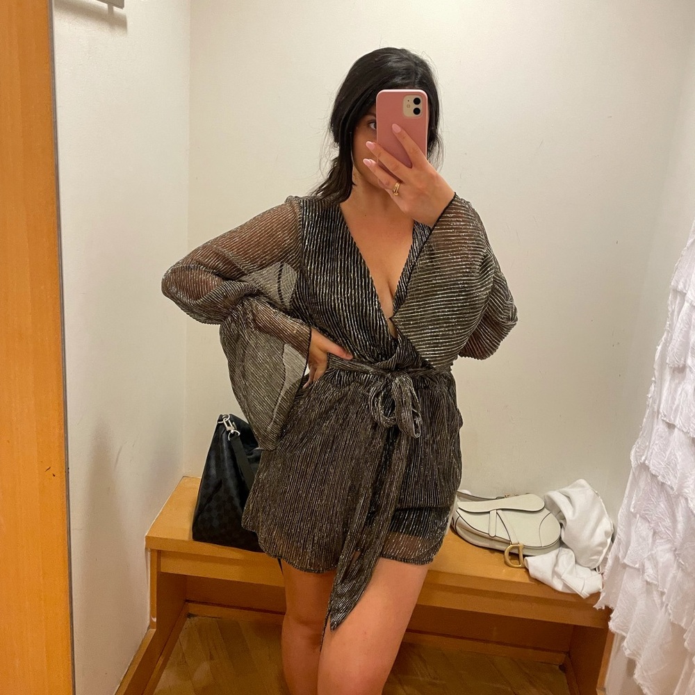Black Lurex Romper